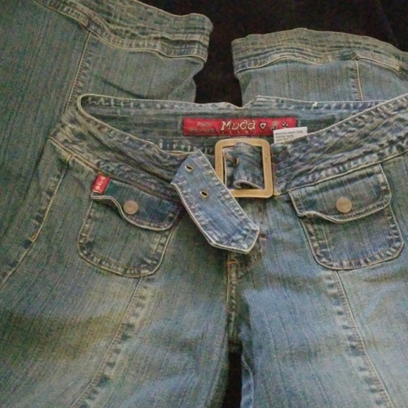 buckle bell bottom jeans